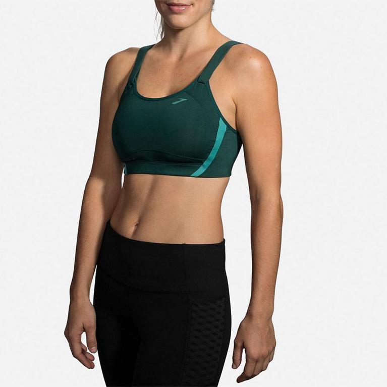 Brooks Womens Jubralee Running Bra - Green (857041-ONZ)